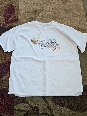 Tequila Time, Men's White Graphic Tee, XXL